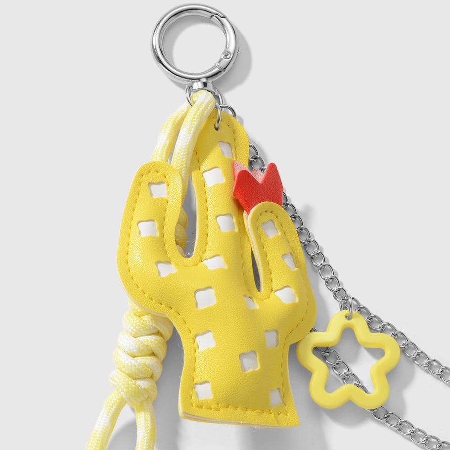 1 Stück Leder-Kaktus-Taschenanhänger Bild5