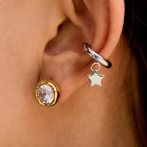 1 Paar Damen-Ohrstecker aus Edelstahl mit geometrischem Muster in Goldfarbe 2
