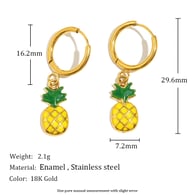 Boucles d&#39;oreilles pendantes en forme de goutte d&#39;huile de fruits d&#39;été - Or - 2 Image2