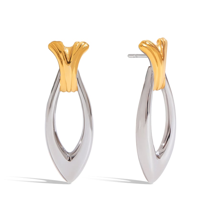 1 Paar Persönlichkeit Fisch Edelstahl Gold Farbe Damen Ohrstecker 