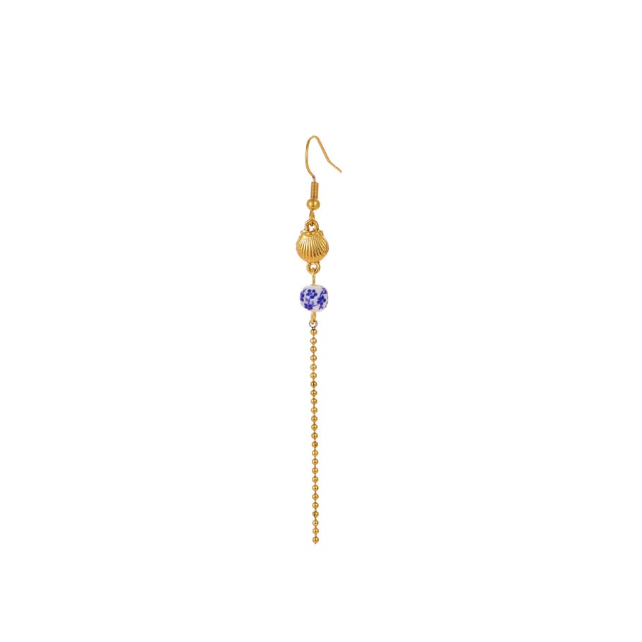 Pendientes colgantes geométricos de acero inoxidable dorados para mujer Imagen5