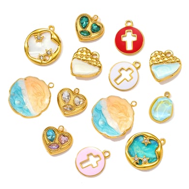 1 Stück Classic Series DIY Kreuz Edelstahl Gold Farbe Damen Anhänger h5 Bild3