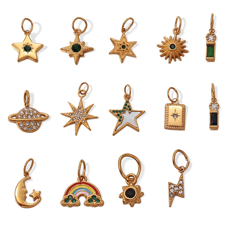 1 Piece Simple Stainless Steel Gold Color DIY Pendant h5Picture4