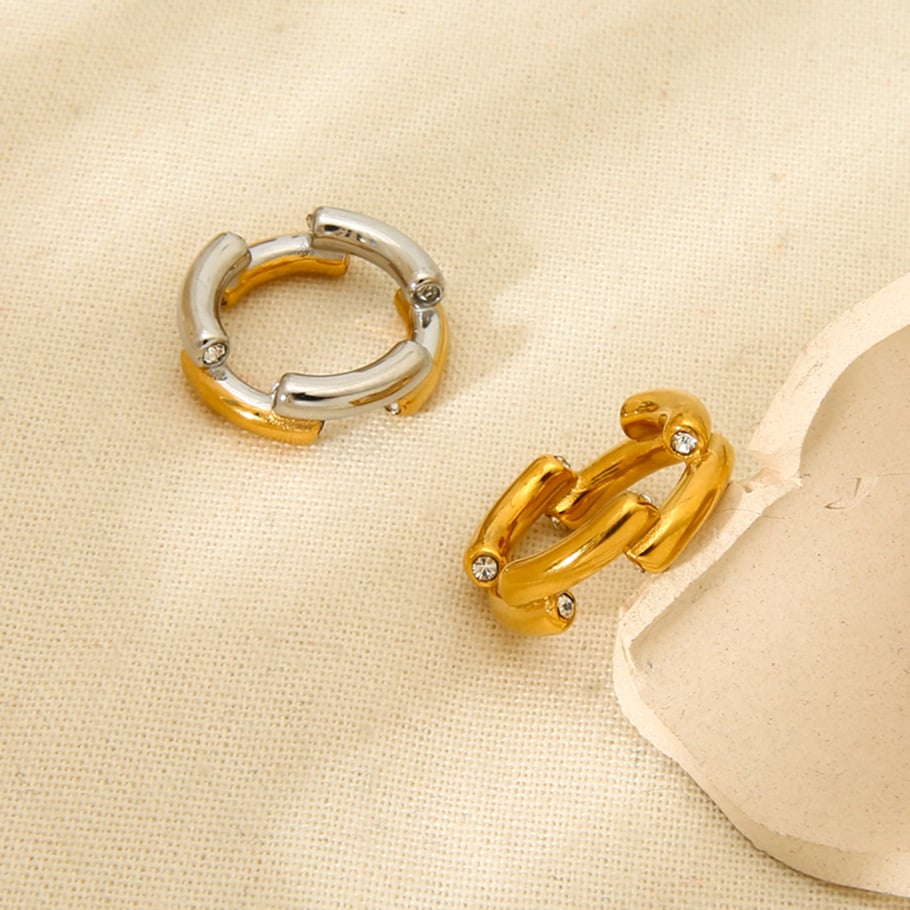 1 Pair Simple Series Daily Geometric Stainless Steel  Statement Rings Picture5
