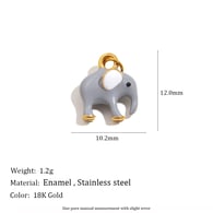 Pendentif éléphant dégoulinant d&#39;huile - or - 1 Image45