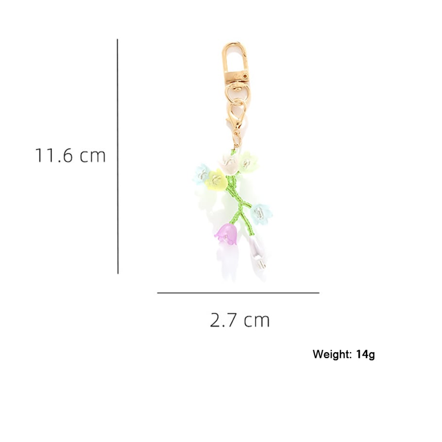 1 Piece Flower Alloy Keychain 