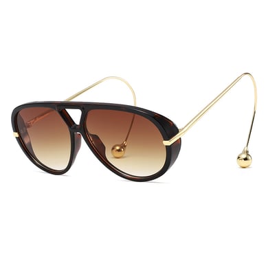 1 Paar Damen-Sonnenbrillen aus einfarbigem Metall der Simple Series Punk h5 Bild4