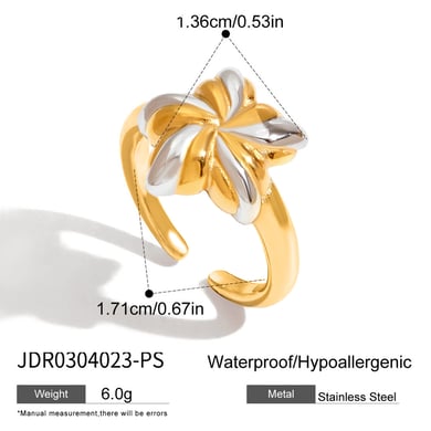 1 Piece Personality Star Stainless Steel Gold Color Women's Adjustable Rings h5 Picture2