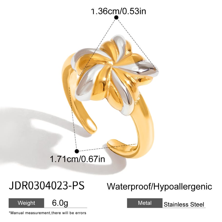 1 Piece Personality Star Stainless Steel Gold Color Women's Adjustable Rings Picture2