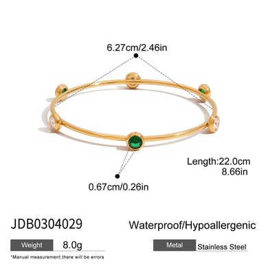 1 Stück Klassische Serie Retro Geometrische Edelstahl Gold Farbe Damen Armreifen h5 