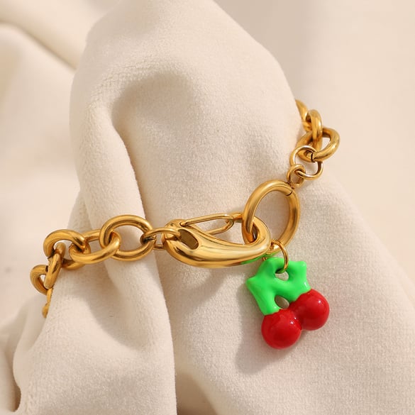 1 Çift Romantik Seri Tatlı Bitki Paslanmaz Çelik Kadın Charm Bilezikleri 2