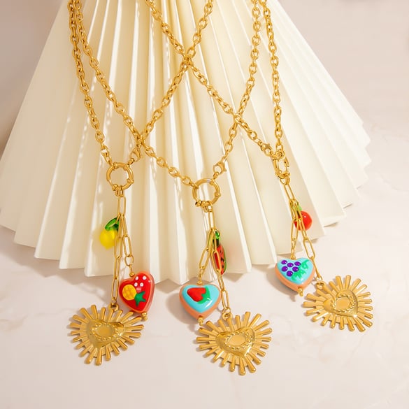 Luxurious Series Daily Plant Stainless Steel  Women's Pendant Necklaces 2