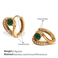 EH1152GNG Pendientes pequeños de circonita verde Imagen6