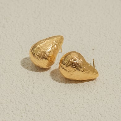 1 Pair Stylish Droplet Stainless Steel Gold Color Stud Earrings h5 Picture8