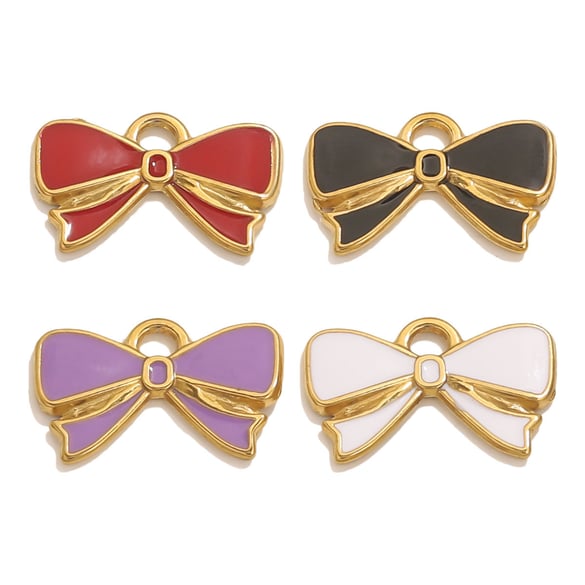 1 Piece DIY Bow Knot Stainless Steel Women's Pendants 2