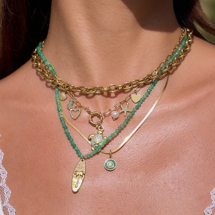 1 Piece Natural Green Turtle Stainless Steel Gold Color Women's Pendant Necklaces Picture7