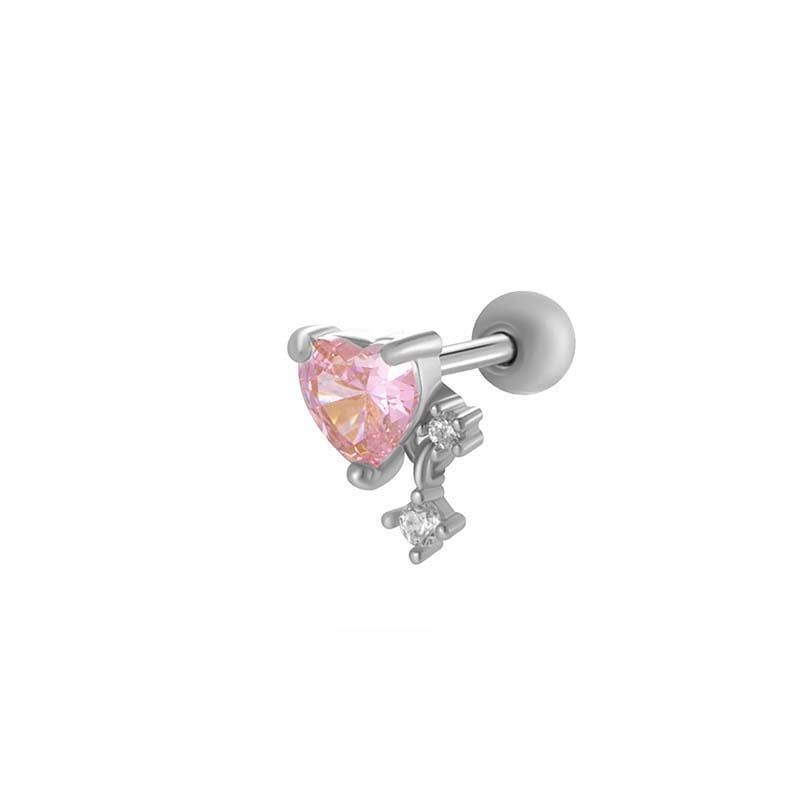 1 Piece Butterfly Titanium Steel Zircon Women's Stud Earrings 