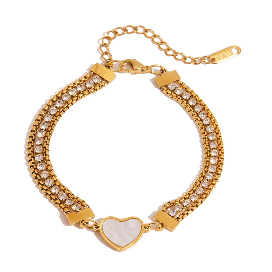 1 Piece Gorgeous Series Elegant Heart Stainless Steel Gold Color Women's Pendant Necklaces 