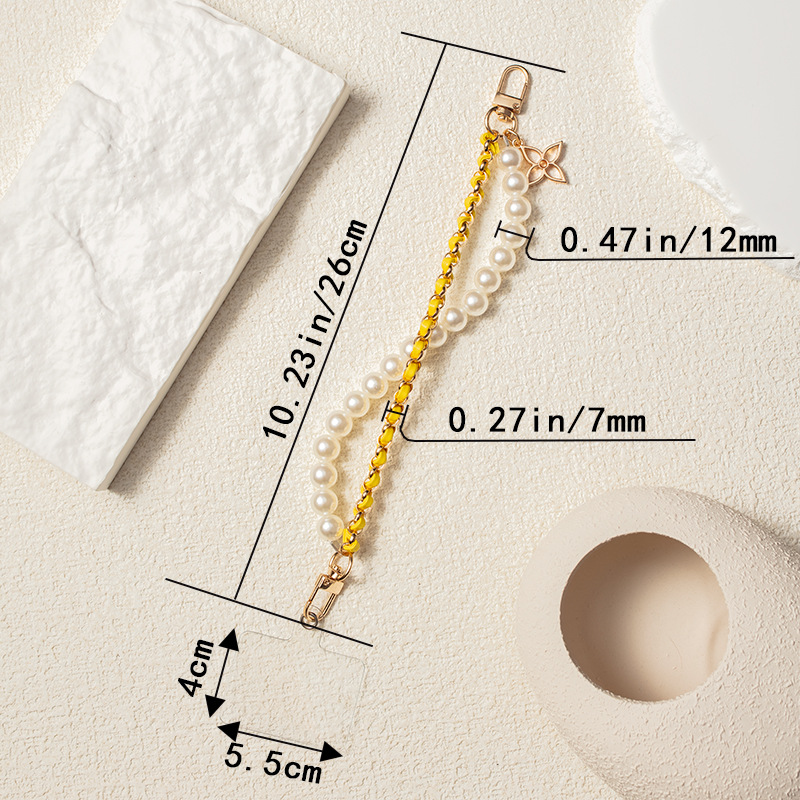 1 Piece Elegant Series Double-layer Beads Aluminum Phone Strap h5Picture3