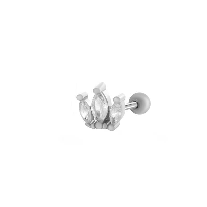 1 Adet Bakır Altın Rengi Zirkonyum Piercing Küpe 