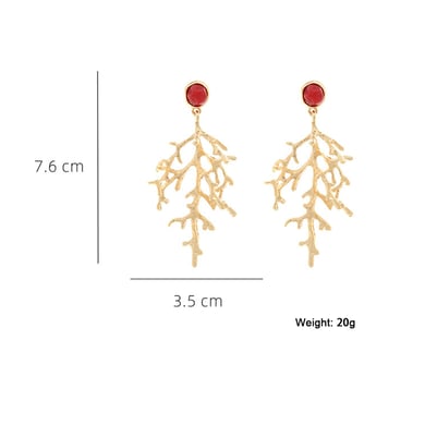 1 Pair Coral Alloy Dangle Earrings h5 