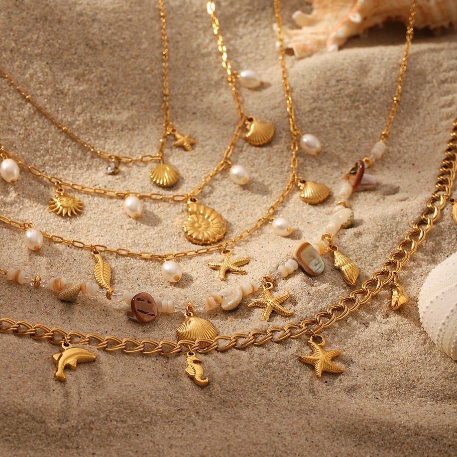 Series Vacation Turtle Stainless Steel  Gold Color  Women's Pendant Necklaces Picture4