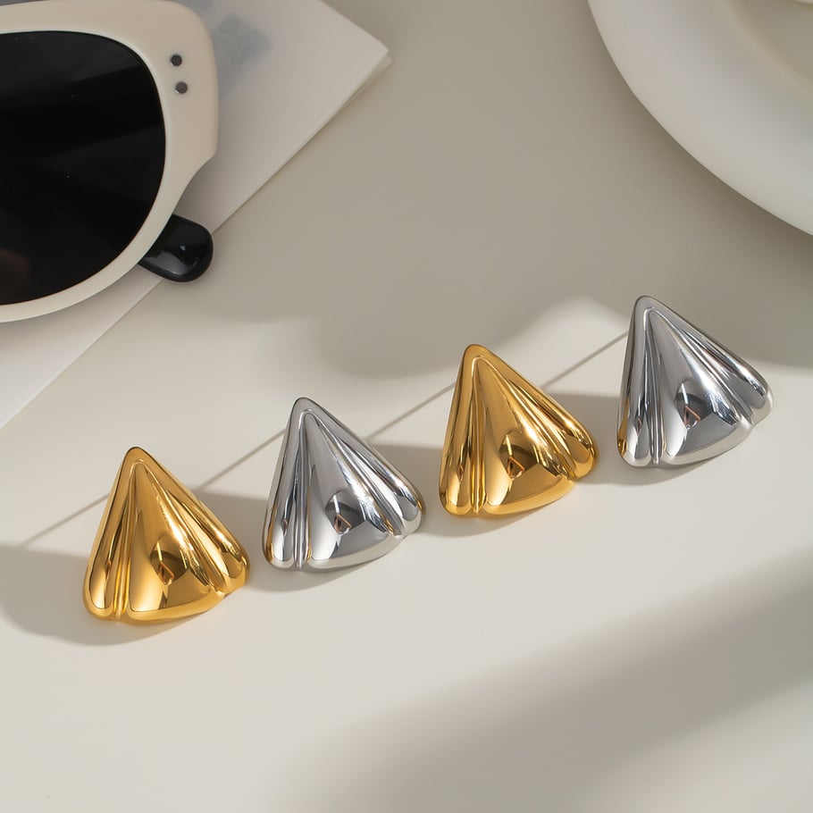 1 Pair Stainless Steel Gold Color Stud Earrings h5Picture3