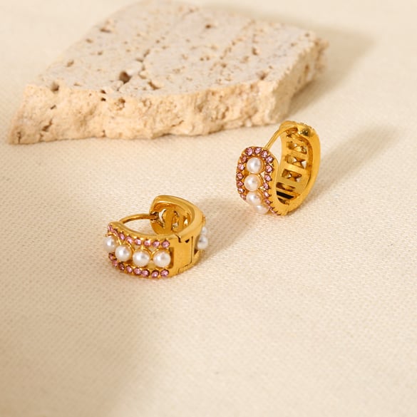 Luxuriöse Serie Elegante Edelstahl Damen Ohrring Sets