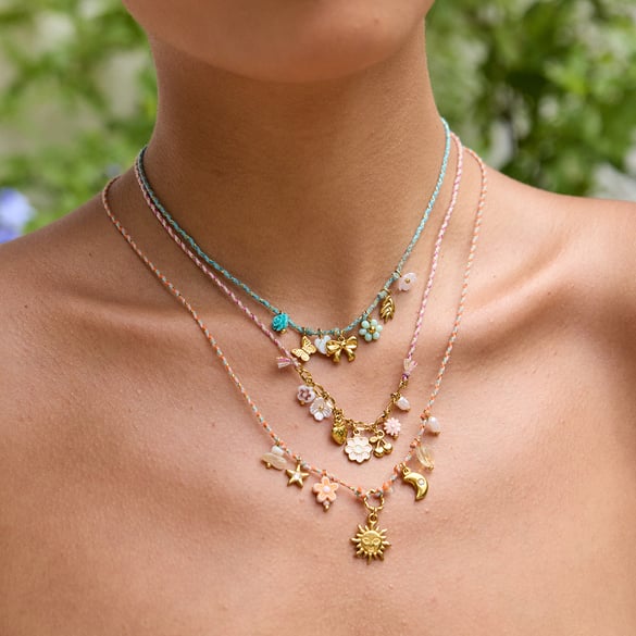 1 Piece Vacation Flower String Pendant Necklaces