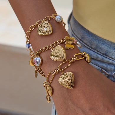 1 Piece Delicte Heart Stainless Steel Gold Color Women's Charm Bracelets h5 Picture4