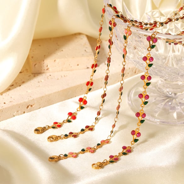 Sweet Plant Stainless Steel  Gold Color  Women's Chain Necklaces 2