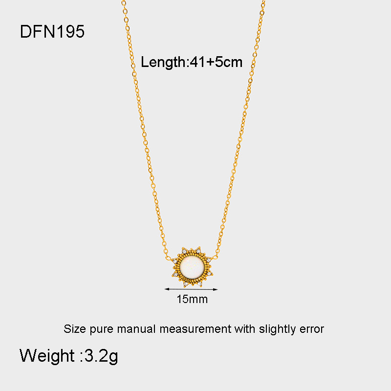 Luxurious  Elegant Sun Stainless Steel   Gold Color Necklaces Display Set 