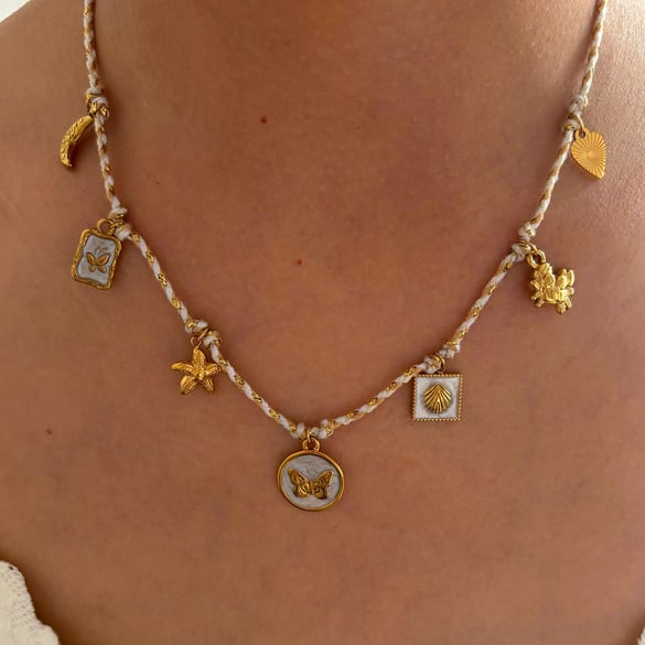 1 Piece Butterfly Stainless Steel Gold Color Pendant Necklace 2