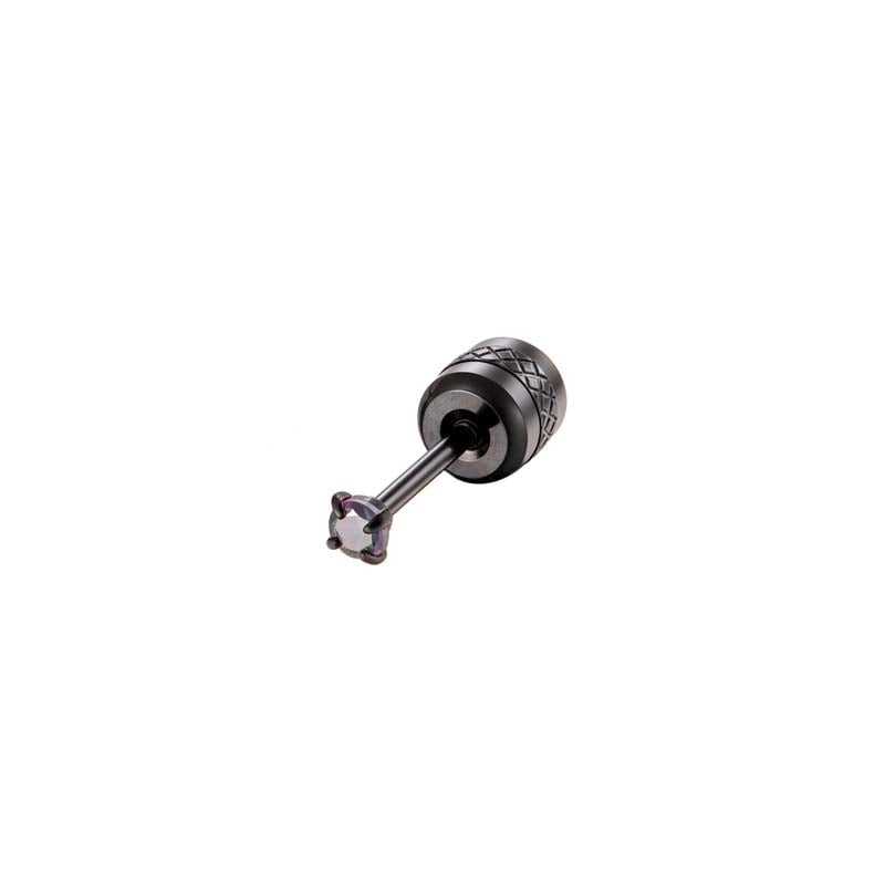 1 Piece Black Annular Stainless Steel Zircon Women's Piercings Earrings 