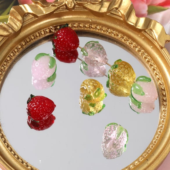 1 stuk eenvoudige serie zoete planten glazen sieraden kralen