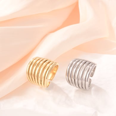 1 Stück Simple Series Daily Strip Statement-Ringe aus Edelstahl in Goldfarbe h5 Bild5