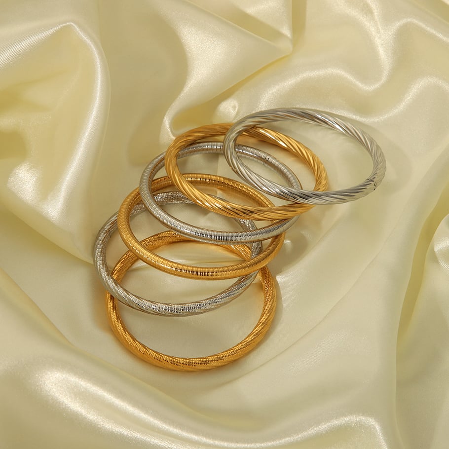 1 Piece Stainless Steel Gold Color Bangle Picture2