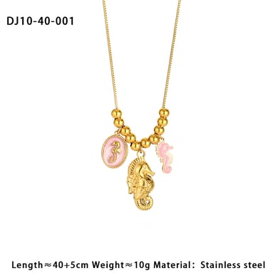 1 Piece Romantic Series Elegant Heart Stainless Steel Gold Color Women's Pendant Necklaces h5 Picture2