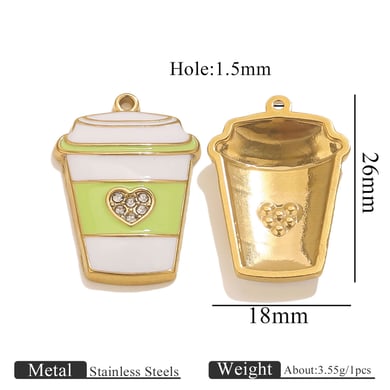 1 Piece Whimsical Cupcake Stainless Steel Gold Color Women's Pendants h5 