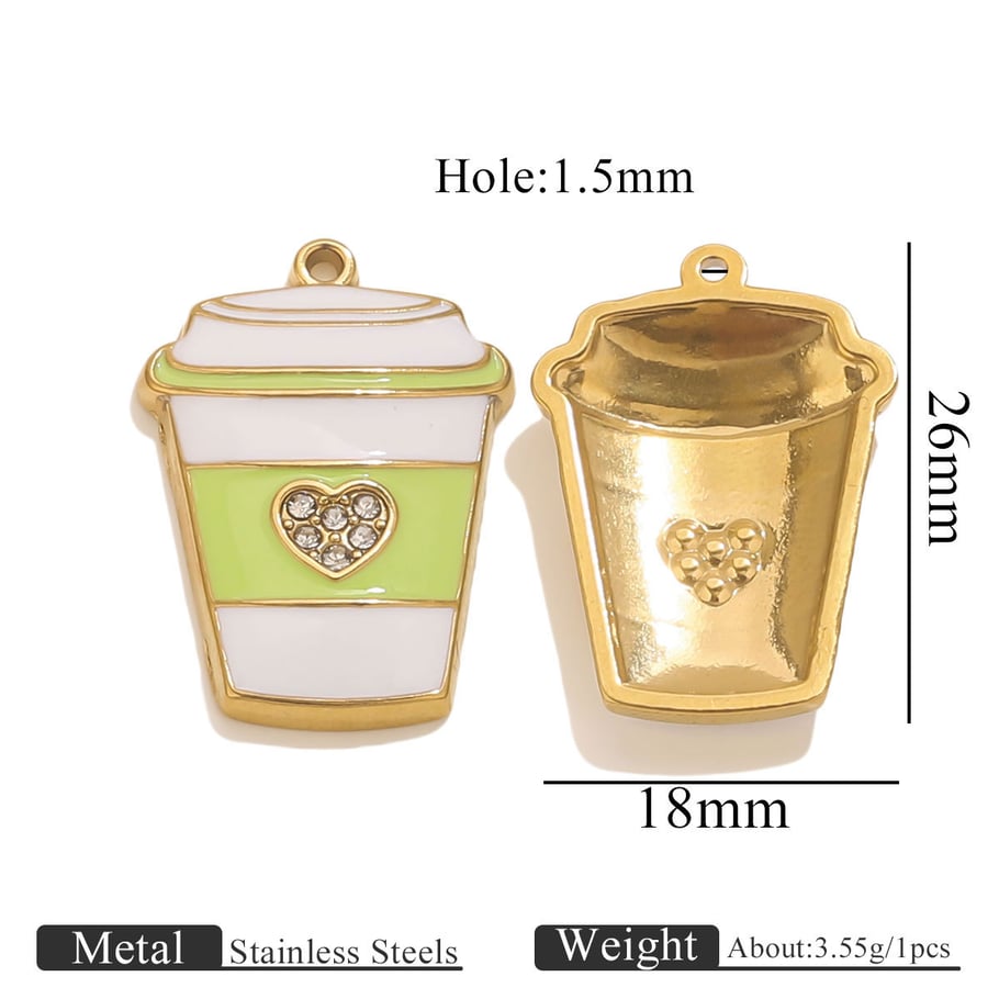 1 Piece Whimsical Cupcake Stainless Steel Gold Color Women's Pendants 