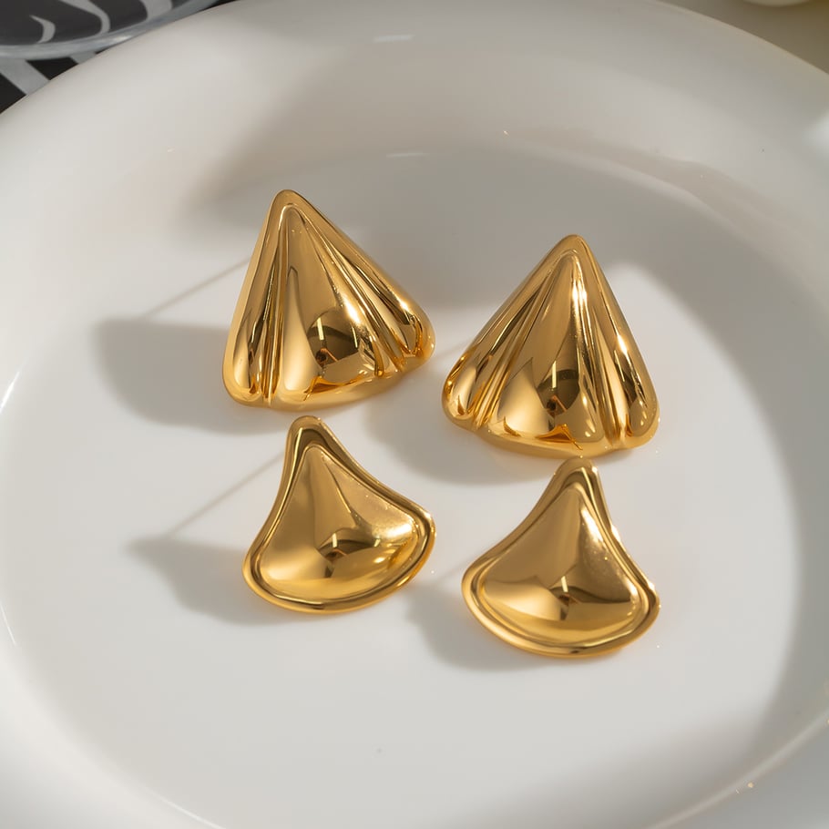1 Pair Stainless Steel Gold Color Stud Earrings h5Picture4