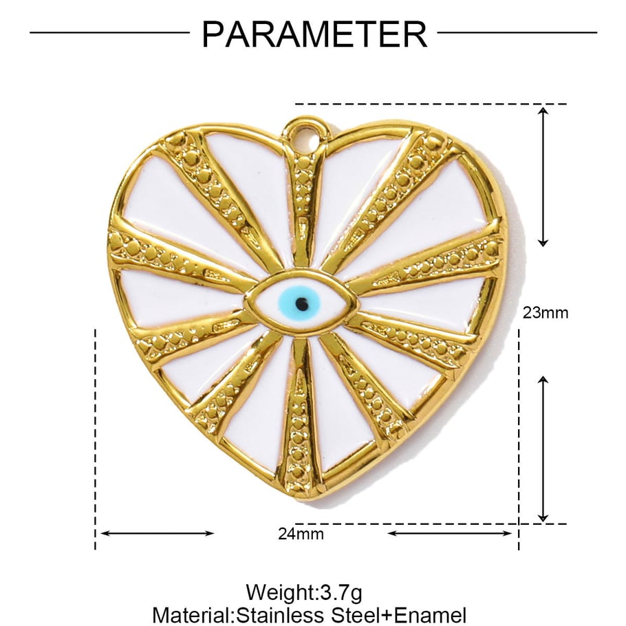 1 Stück Romantische Serie DIY Herz Edelstahl Gold Farbe Damen Anhänger Bild2