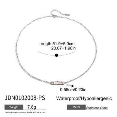 1 Piece High-end Oval Stainless Steel Gold Color Women's Pendant Necklaces h5 