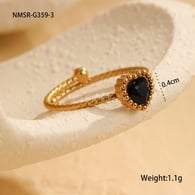NMSR-G359-3 Siyah Aşk Yüzüğü/One size Resim6