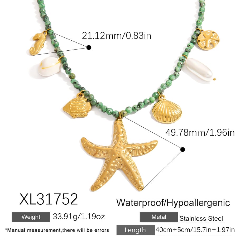 Collares colgantes de acero inoxidable color dorado con diseño de tortuga de vacaciones para mujer Imagen2
