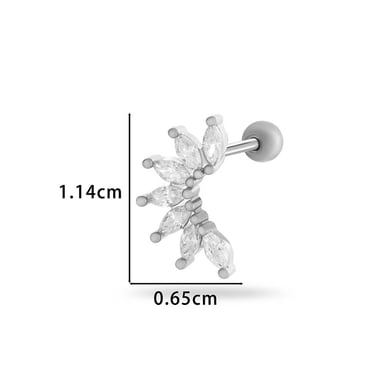 1 Stück Kupfer Gold Farbe Zirkon Piercings Ohrringe h5 Bild2