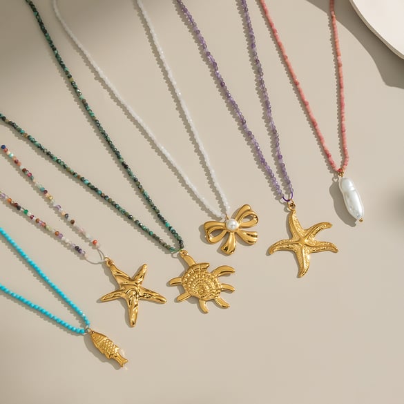 1 Piece Oceanic Beaded Necklace