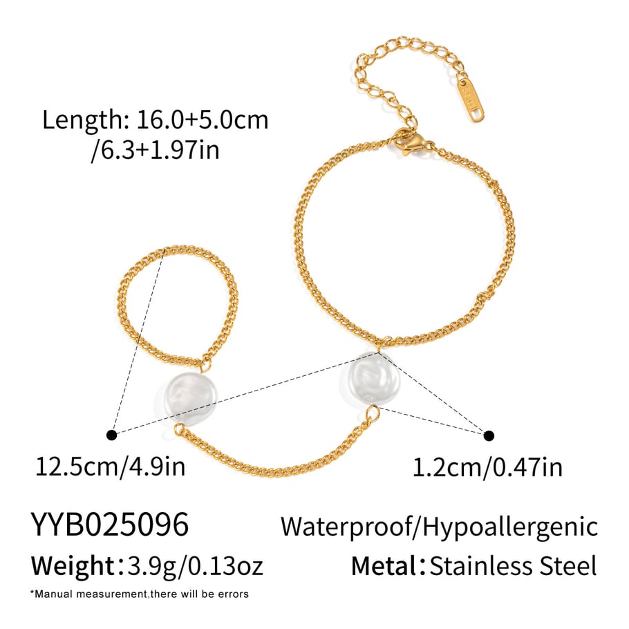 Stainless Steel Gold Color Finger Chain