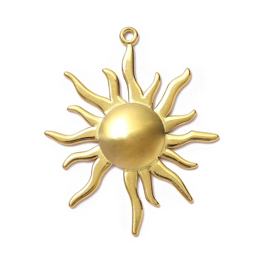 1 Piece Classic Sun Stainless Steel Gold Color Women's Pendants 