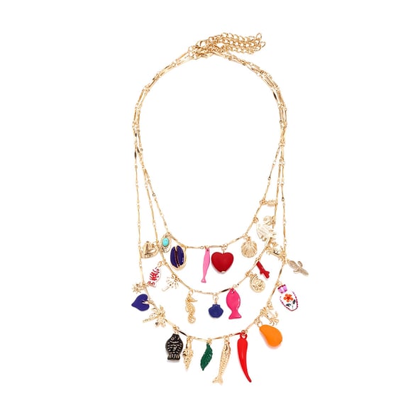 1 Set Oceanic Alloy Layered Necklace